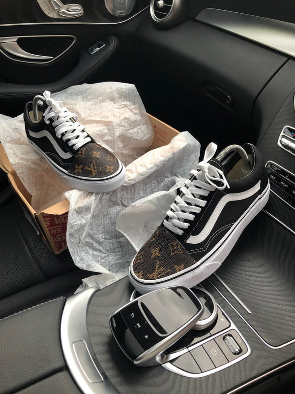 Old Skool Vans • Black | Brown • Monogram (front only)