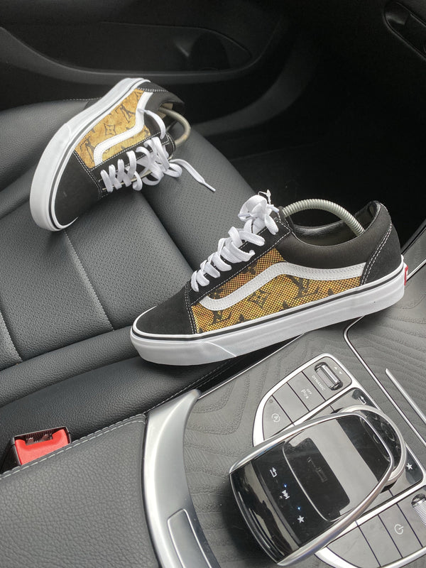 Old Skool Vans • Black | Gold • Monogram