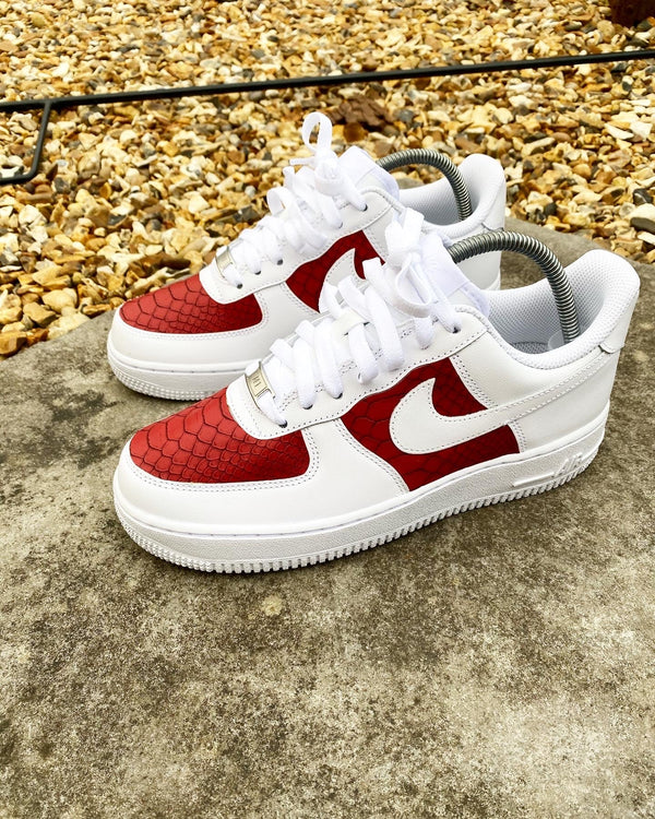 Nike Air Force 1 - White | Red • Snake Skin